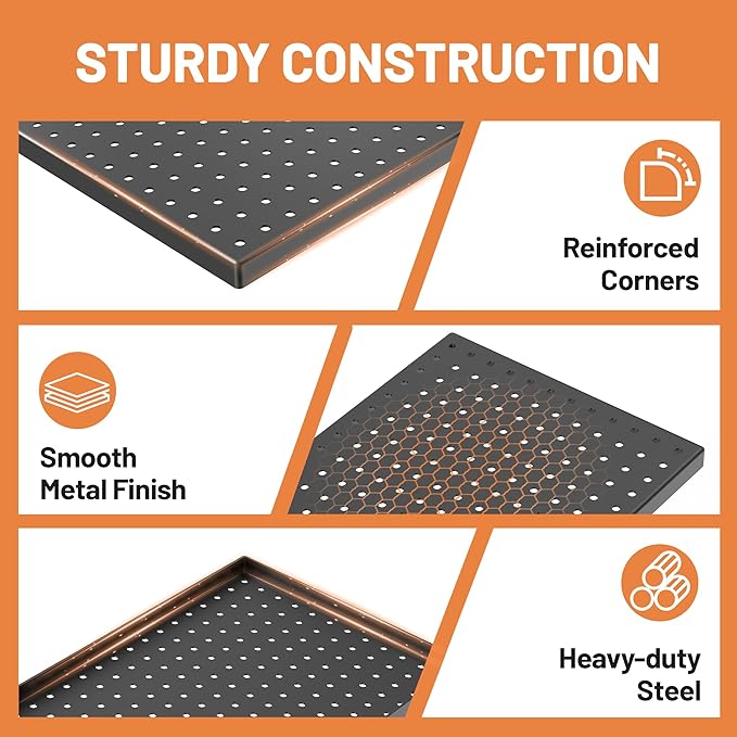 Ultrawall 4 Pack Metal Peg Board Panels with Hooks, Pegboard Wall Tool Organizer for Garage, 84pcs Peg Board with Accessories