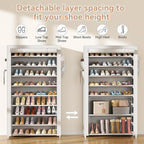LANTEFUL Shoe Rack with Covers 10 Tier Tall Shoe Rack Organizer Large Capacity Shoe Shelf Storage 40 Pairs Space Saving Free 