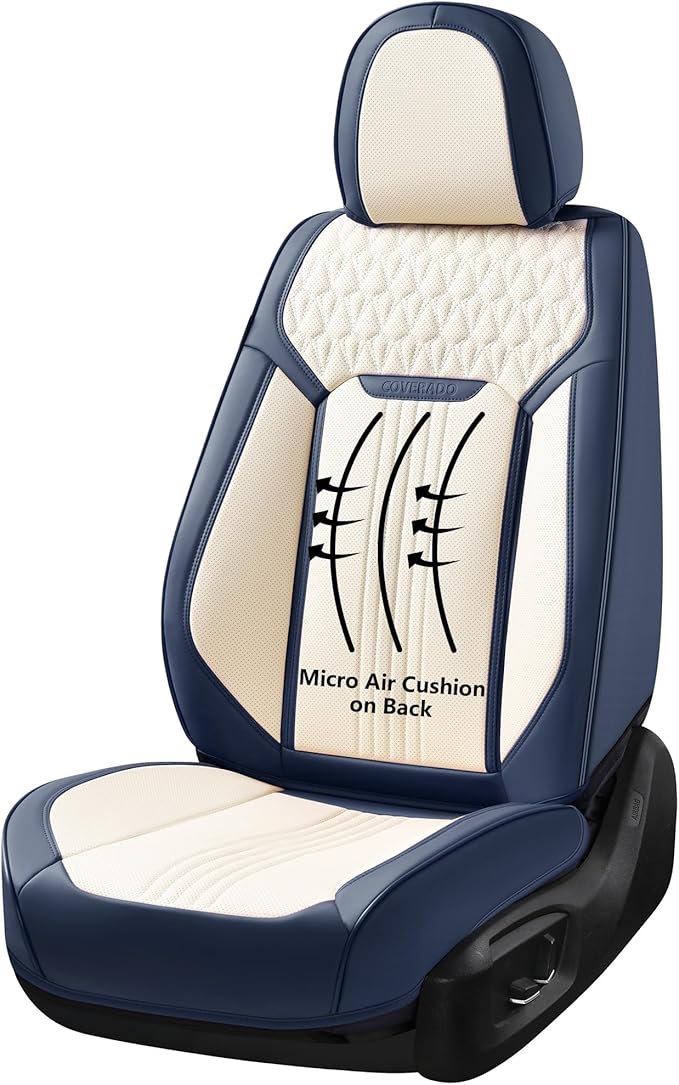 Coverado Front Seat Covers, Car Seat Covers Front Seats, Leather Seat Cover for Cars, Waterproof Seat Covers, Car Seat Protec