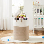 Laundry Basket,Woven Cotton Rope Laundry Hamper,Versatile Storage for Dirty Clothes,Baby Toys,and Blankets in Bathroom, Nurse