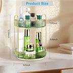 360 Rotating Makeup Organizer, 2 Tier Lazy Susan Bathroom Counter Organizer, Skincare Organizers, Spinning Perfume Organizer 