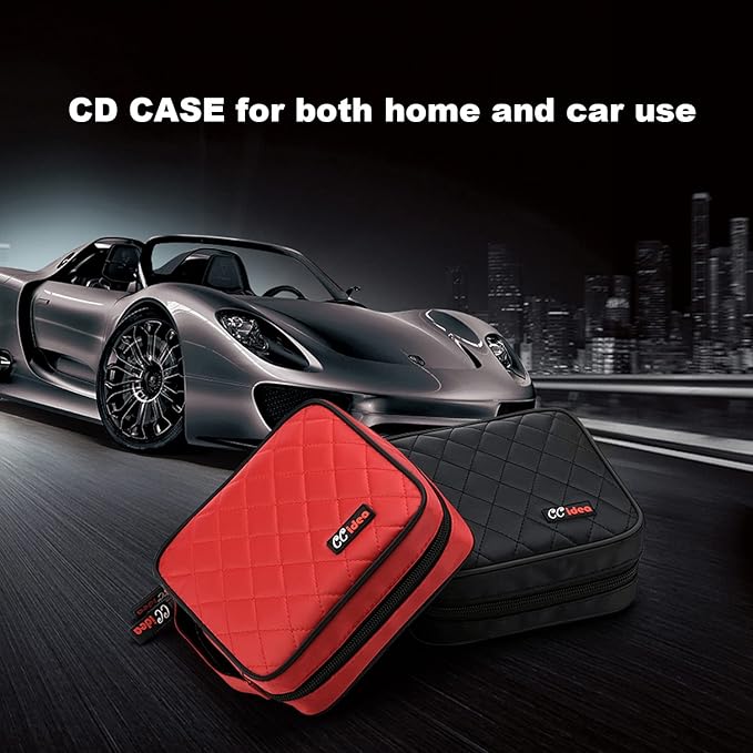 CCidea 40 Capacity CD/DVD Case Holder Portable Wallet Disc Storage Binder for Car, Home,Travel Carrying Organizer (Black) Specials
