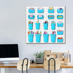 Sieral 64 Pieces Pegboard Bins Pegboard Cups with Hooks and Loops Peg Hooks Assortment Organizer Accessory for Organizing Acc