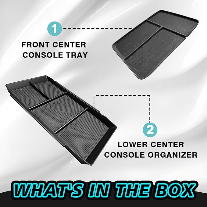 BestEvMod 2PCS Center Console Organizers Compatible with Honda Prologue 2026 2025 2024 Accessories Storage Tray Easy to Install and Clean Anti-Slip Front + Lower Console Tray