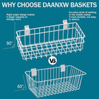4 Pack Large Slatwall Baskets Set, Ventilated Metal Hanging Storage Slat Wall Basket, Mounted Slatwall Accessories for Garage