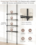 ALLZONE Over The Toilet Storage Cabinet, 4-Tier Adjustable Bathroom Shelves, 22-34 Inch Wide, Tension Mounted Organizer, Spac