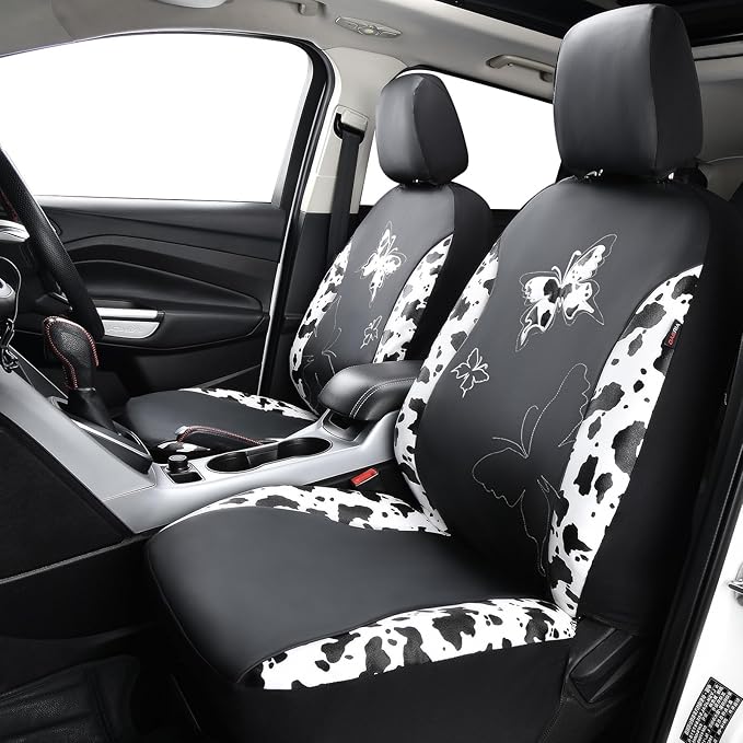 Flying Banner Butterfly car seat Covers ful Set Fashion Universal Lady Woman Female Rear Bench Split Colorized (Full Set - Fa