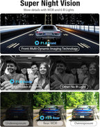 OMBAR Dash Cam 5G WiFi GPS, 3 Channel Dash Cam Front and Rear Inside 2K+1080P+1080P, 3.18" LCD Screen, 64GB Card Included, Du