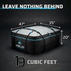 Rooftop Cargo Carrier - 19 Cubic Feet (XL), Waterproof Soft Shell Car Roof Cargo Carrier, Heavy Duty Car Top Luggage Cargo Bag with Patented Door Hooks and Non-Slip Mat