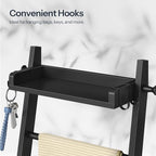HOOBRO Blanket Ladder, 5 Tier Bamboo Ladder Shelf, Blanket Ladders for Living Room and Bedroom, Farmhouse Blanket Holder Rack