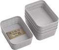 BINO | Woven Plastic Basket | XS (Natural Grey), 5-Pack | THE JUTE COLLECTION | Home Organization, Space - Saving Storage, St