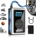 Lucklike Tire Inflator Portable Air Compressor, 150PSI Cordless Portable Air Pump for Car Tires with Pressure Gauge & LED Lights- 5X Faster Tire Pump for Car, Motorcycle, Bicycle and Balls