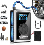 Lucklike Tire Inflator Portable Air Compressor, 150PSI Cordless Portable Air Pump for Car Tires with Pressure Gauge & LED Lights- 5X Faster Tire Pump for Car, Motorcycle, Bicycle and Balls