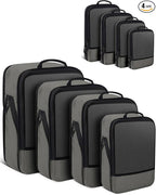 4 PCS Set Compression Packing Cubes for Travel, Lightweight Packaging Organizer Bags for Carry On Space Saving, Travel Essent