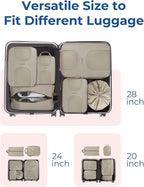 BAGSMART Compression Packing Cubes, 6 Set Packing Cubes for Suitcases, Lightweight Suitcases Organizers Bag Set & Compression