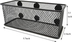 EASEPRES Magnetic Pencil Holder Set of 3 - Black Wire Mesh Storage Baskets Organizer with Strong Magnets - Perfect for Whiteb