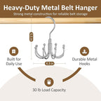 ZEDODIER 4 Pack Belt Organizer for Closet, Heavy-Duty Rotating Belt Hanger Rack Holds Multiple Belts, Hanging Space Saving Me