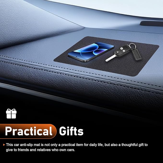Car Dashboard Anti-Slip Pad, 10.7" x 5.9" Non-Slip Heat Resistant Dash Mat, Multifunctional Adhesive Dashboard Pad for Cell P