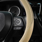 SEG Direct Steering Wheel Cover 14.5-15 inch (37-39 cm) Medium Size, Microfiber Leather, Non-Slip Comfortable Grip, Fits Cars