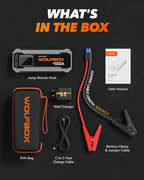 WOLFBOX 4000A Jump Starter,12V Car Battery Jumper Starter Portable with 65W Quick Charger,LED Display,88.8Wh Booster