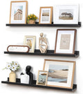 Picture Ledge Wall Shelves - 36 Inch Width Set of 3, Solid Pine Wood Rustic Floating Ledge Shelves for Kids' Room, Bedroom, K