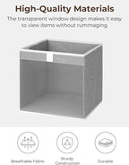 StorageWorks 13x13 Storage Cubes, Closet Storage Bins with Clear Window, Large Fabric Organizer for Clothes, Collapsible Stor