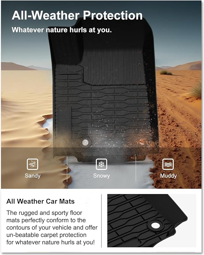 KIWI MASTER Floor Mats for 2021-2026 Jeep Grand Cherokee L, OEM Replacement 82216640AA, Custom Fit All Weather Car Mats, Heavy Duty TPE Floor Liners, Front & Rear 3 Row, Black
