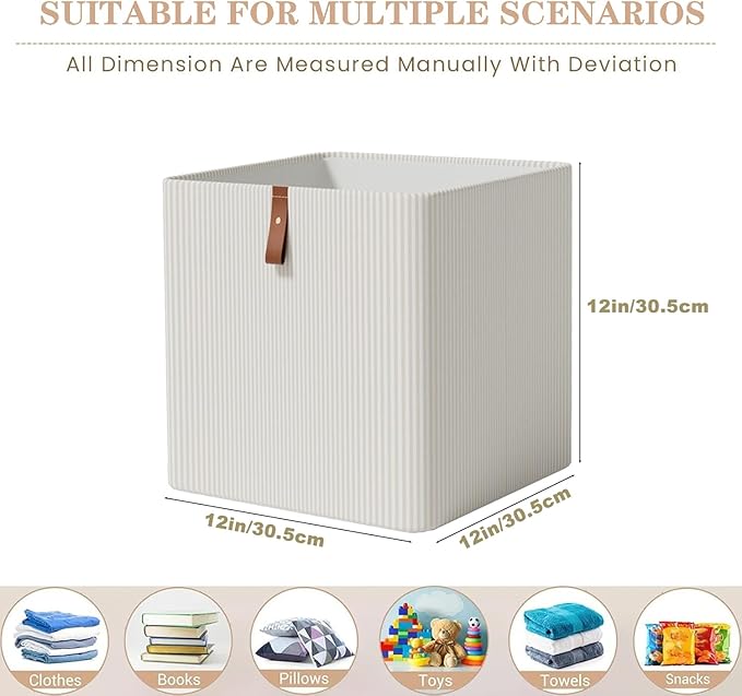 Cube Storage Bin 12x12 in- 2 Pack,Collapsible Fabric Storage Bins,Open Home Storage Bins,Baskets for organizing,For Clothing 