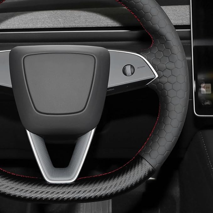 MEWANT DIY Stitching Steering Wheel Cover Wrap for Tesla Model 3 Highland 2023-2025/Model Y 2025 Highland for Tesla Model 3/Model Y Accessories