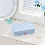 Lolalet Travel Jewelry Case for Women Girls, Travel Jewelry Organizer Box with Mirror & Clear Storage Bag, Small Portable Ear