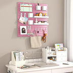 Pegboard Combination Kit, 4 Peg Boards Pink Pegboard for Walls, Office Wall Organizer, Gaming Room Wall, Nursery Storage, 22"