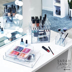 iDesign Plastic Makeup Drawer Organizer Tray - Vanity Organizer or Desk Drawer Organizer - Clear/Matte White