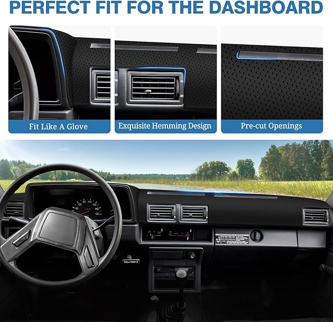FIILINES Dash Cover for 1984-1988 Toyota 4Runner Pickup Truck, Dashboard Mat Accessories Dash Cover Sunshade Nonslip Mesh Pro