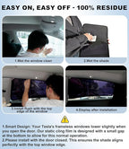 XCBYT Tesla Model Y Window Shades (2020–2024) - Static Cling Privacy Rear Side Window Covers, Clear Front Half Window Shades, Easy Install, No Residue (4 PCS)