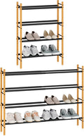 STORAGE MANIAC Expandable Shoe Rack, 12 Pairs Stackable Small Shoe Rack, Metal Adjustable Shoes Organizer for Closet, Entrywa