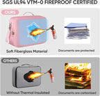 BALEINE Fireproof Document Box with Lock, Portable Fireproof Document Bag Waterproof Fire Proof File Boxes for Documents, Fil