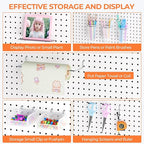 INCLY 70PCS Metal Peg Board Kit with 1/4" Pegboard Accessories, 4 Pack White Pegboard Panels, Bins, Cups and Peg Board Hooks,