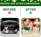 VENO 3 Pack Christmas Reusable Grocery Bags, Shopping Bags for Groceries, Tote with Handles and Hard Bottom, Foldable Shopping Cart Organizer, Water Resistant, Heavy-Duty (Jingle Mix, 6 Gallon)