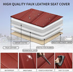 Red Car Seat Covers Full Set, Universal Leather Seat Cover for Cars 5 Seats, Waterproof and Breathable Automotive Seat Cover 