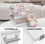 Citylife 6 Packs 17 QT Plastic Storage Bins with Lids Large Stackable Storage Containers for Organizing Clear Storage Box for