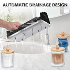 TuCao Marble Bathroom Countertop Organizer, Toothbrush Holders for Bathroom with 3PCS Qtip Holder Dispenser and Toothpaste Ho