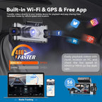4K DashCam for Cars,4 Channel Car Dash Cam Front and Rear Inside with Voice Control,5G WiFi GPS, Night Vision, G Sensor, WDR,