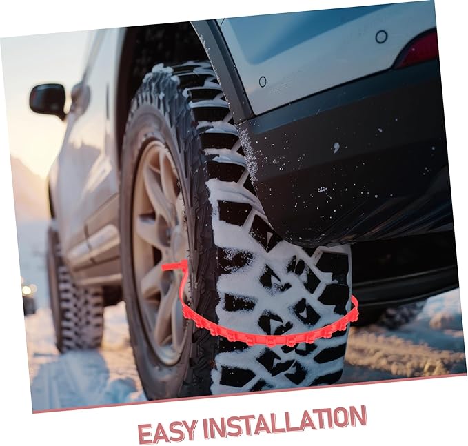 20Pcs Durable Car Snow Chains Skid Zip Tie Traction Devices for Trucks Electric Vehicles Cars Easy Installation Wide Fit for 