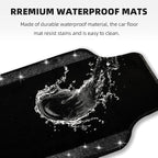 NBTEPEM Bling Car Floor Mats Full Set and Steering Wheel Cover, Universal Fit Most Cars, 4 pcs Sparkle Glitter Diamond Carpet, 5 pcs Bling Car Accessories Set for Women (Black Diamond)