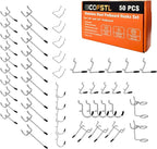 50-Piece Pedboard Hook Set, Durable Metal Hooks for Tool Hangging, Workshop, Garage and Home Organization