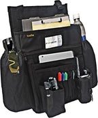 Car Front Seat Organizer - Car File Organizer, Passenger Seat Storage Bag Law Enforcement - Vehicle Storage with Dedicated Laptop Tablet Holder Cup Holder, Black