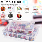 Exptolii 18 Grids Plastic Organizer Box with Dividers, Clear Compartment Container Storage for Washi Tapes Beads Crafts Jewel