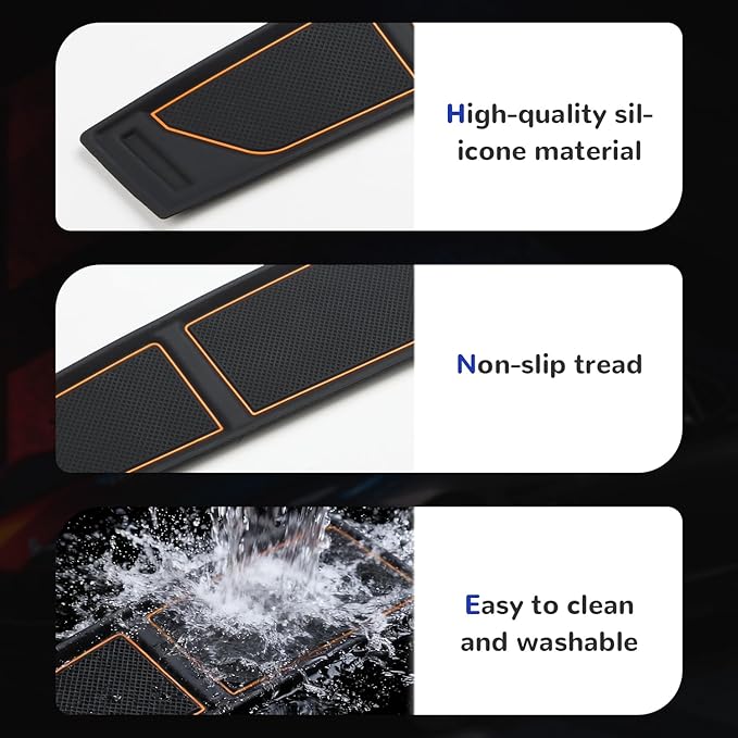 Auovo Dash Cover Tray Compatible with Ford Bronco Accessories 2024 2025 2026 Anti-Slip Silicone Car Dashboard Compartments Ma