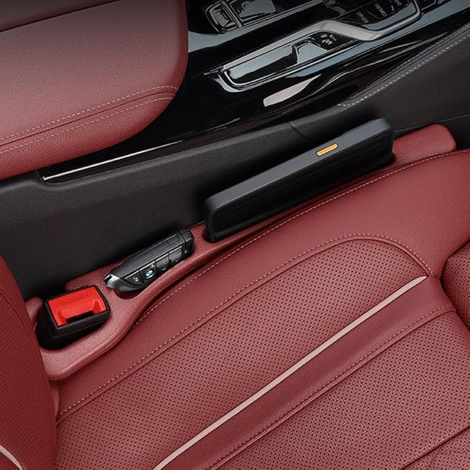 Car Seat Gap Filler Organizer Universal for Car SUV Truck Accessories Seat Gap Plug Blocker with Storage Slot Red 2 Pack