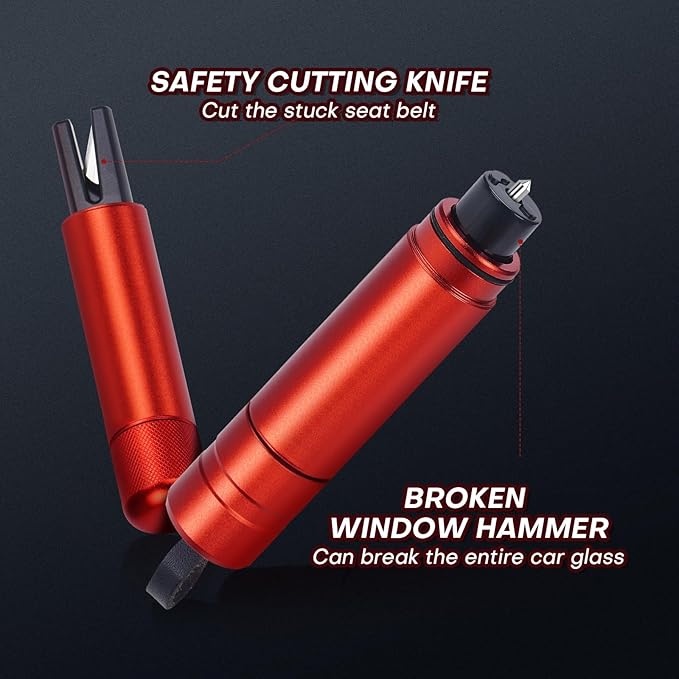LANBOUY 4 Pack Car Window Breaker Seatbelt Cutter Tool, Glass Breaker Hammer Seatbelt Cutter Safety Glass Breaking, Life Savi
